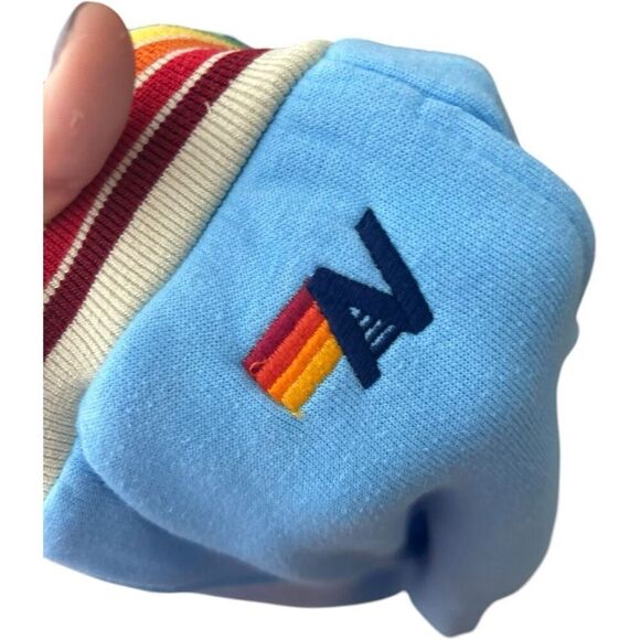 Aviator Nation Sky Blue 5 STRIPE SWEATPANTS Size S Joggers Athleisure Casual - Picture 9 of 10